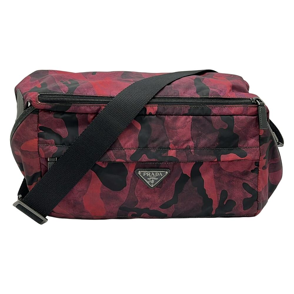 Prada Shoulder Bag Bordeaux Purple Black